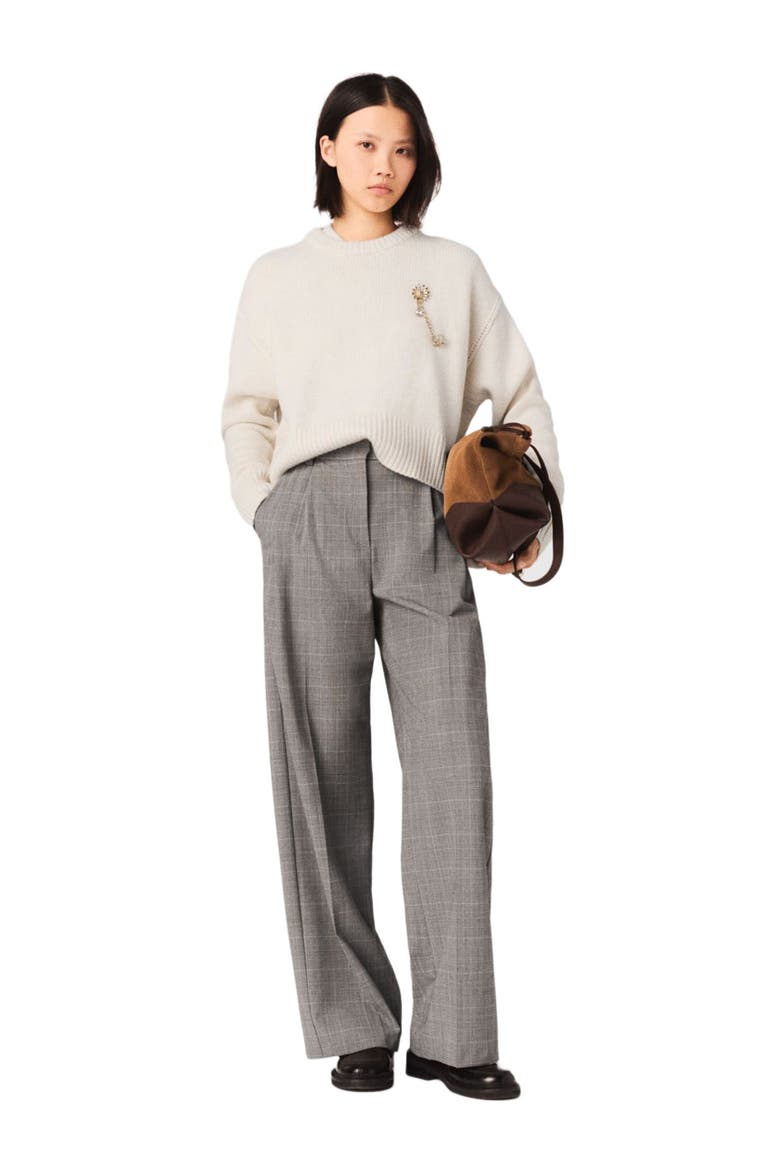 Checked suit trousers, Main, color, Grey