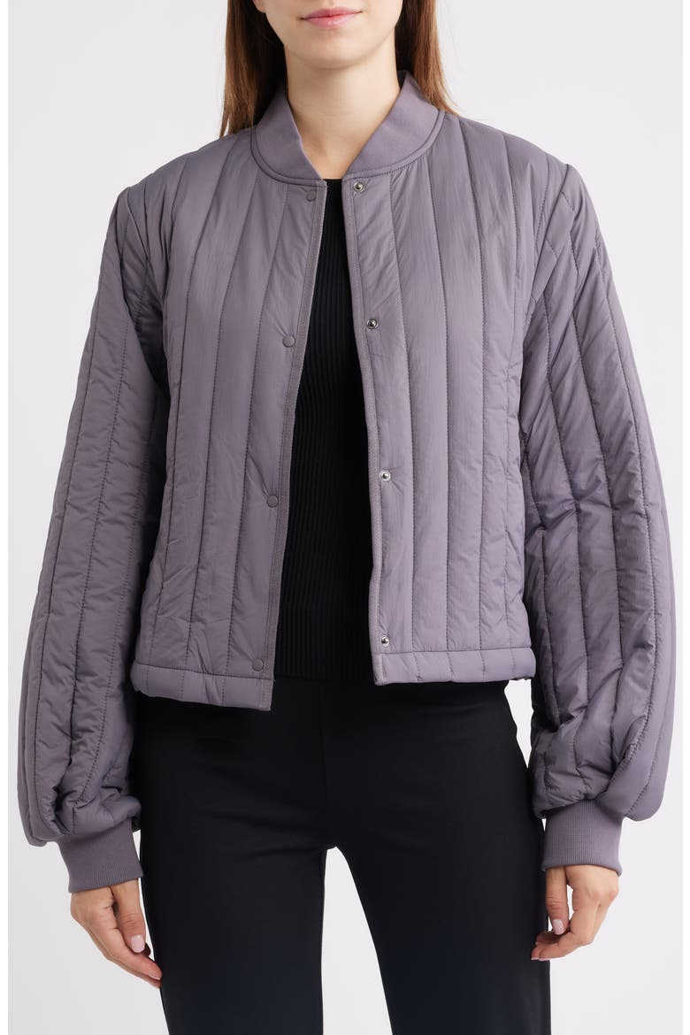 Banja Quilted Liner Bomber Jacket, Alternate, color, VIOLET STEEL