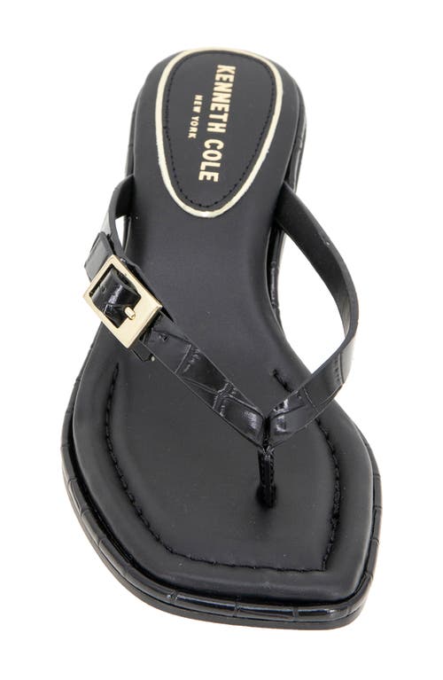 Kenneth Cole Gillie Kitten Heel Slide Sandal In Black Croco
