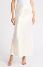 Renee C Satin A-Line Skirt