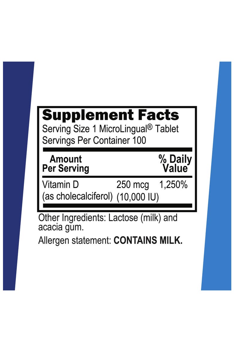 Vitamin D3 Immune Support MicroLingual Tablets, Alternate, color, White