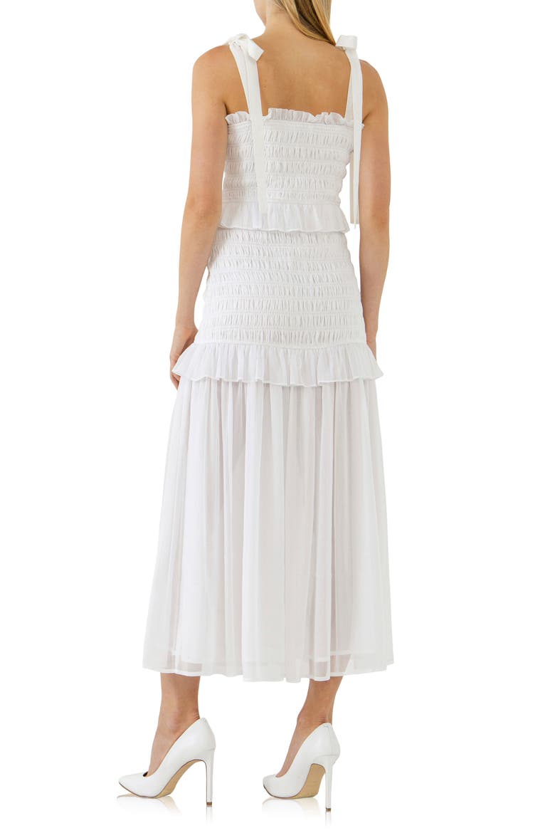 Smocked Drop Waist Maxi Dress, Alternate, color, WHITE