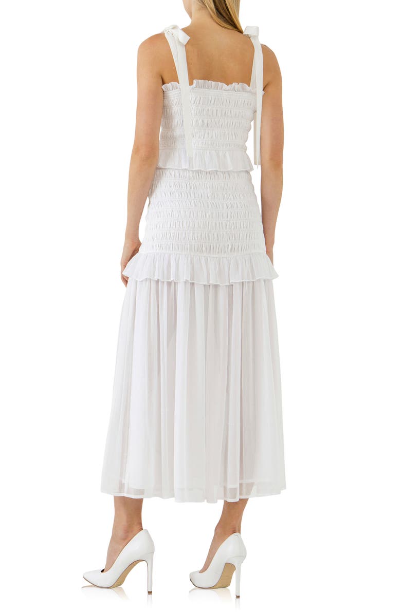 Endless Rose Smocked Drop Waist Maxi Dress, Alternate, color, White