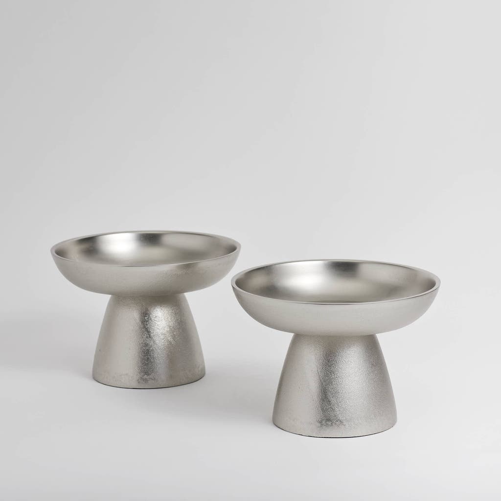 The Collective Nickel Small Pedestals Set Of 2 In Nickel