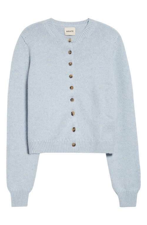 Khaite Everheart Button-front Cashmere Cardigan In Blue