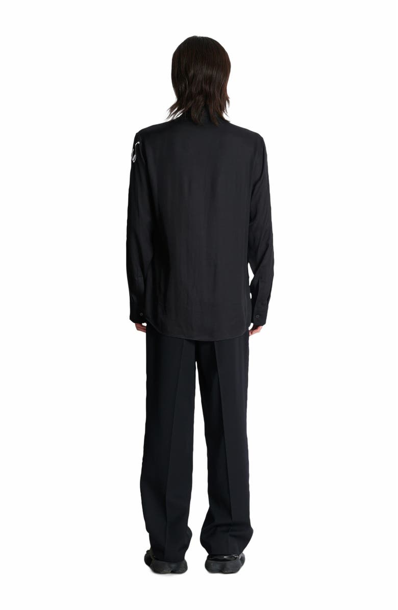 Balmain Loose Shirt With "Love Letter" Embroidery, Alternate, color, Black