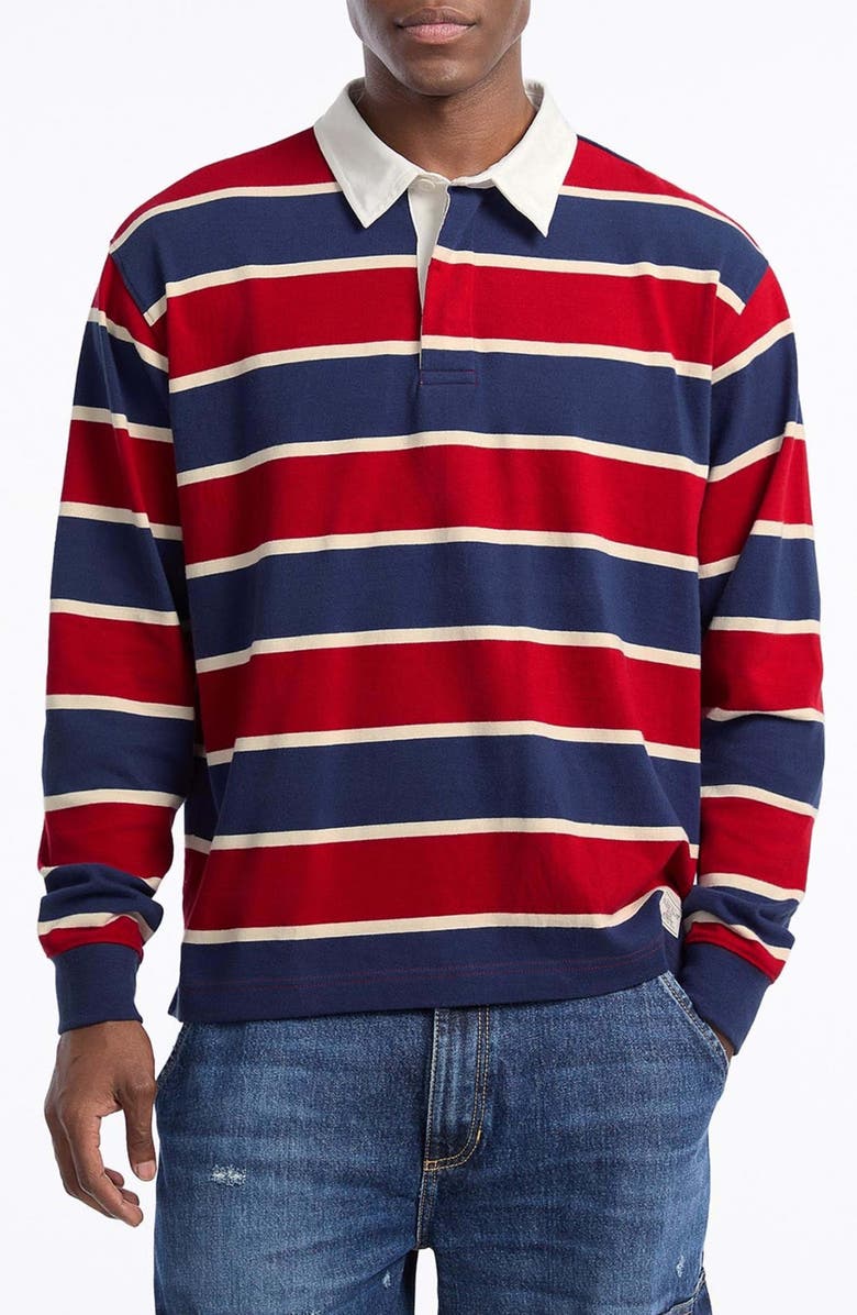 GUESS JEANS Stripe Rugby Shirt, Main, color,