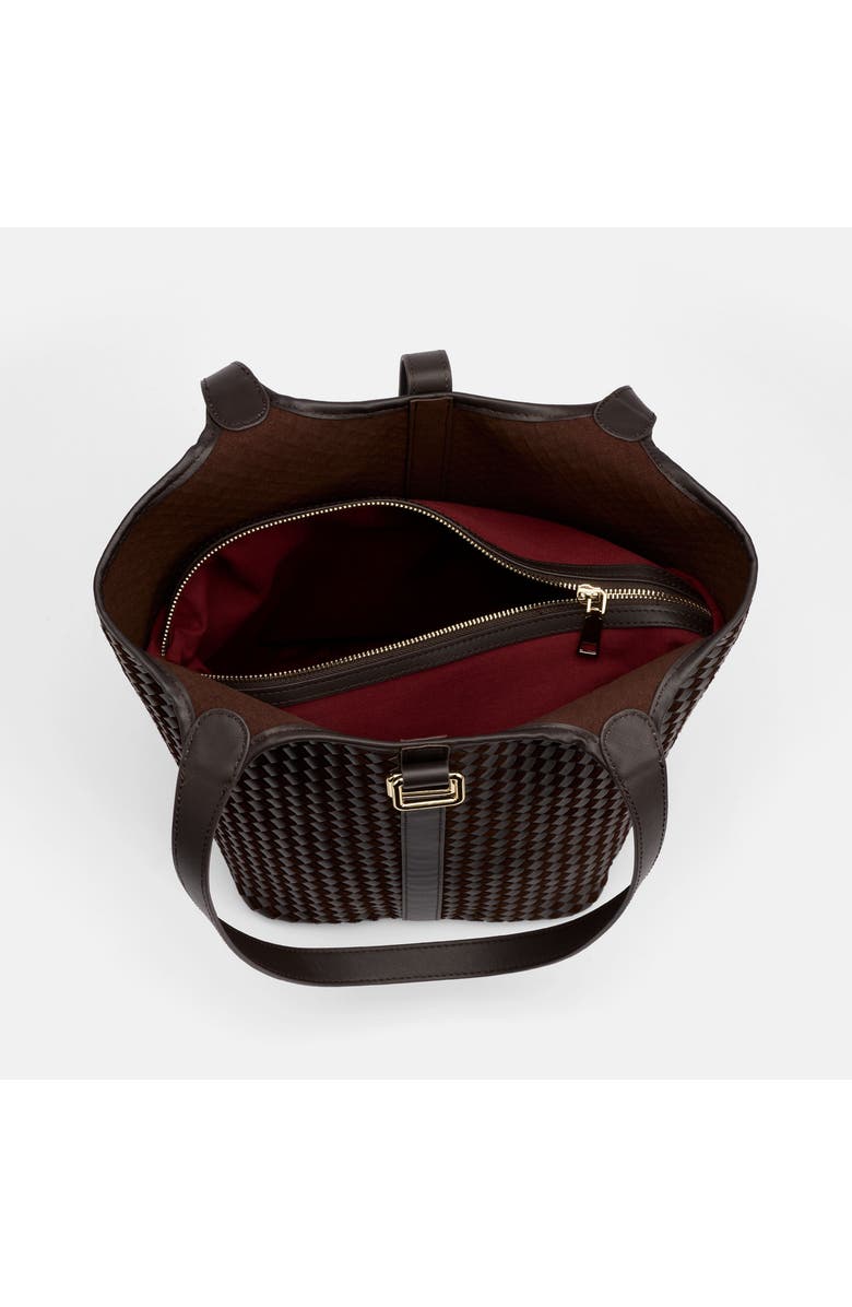 MARC NOLAN Mila Leather Tote Bag, Alternate, color, Brown Woven