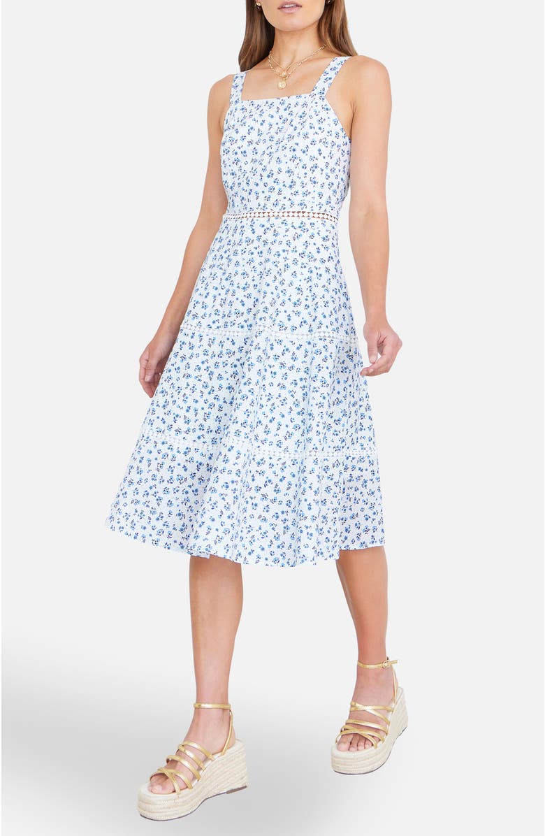 Yumi Floral Midi Sun Dress, Alternate, color, White