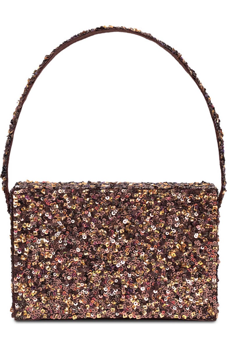 Simitri Sequin Box Clutch, Main, color, Cocoa