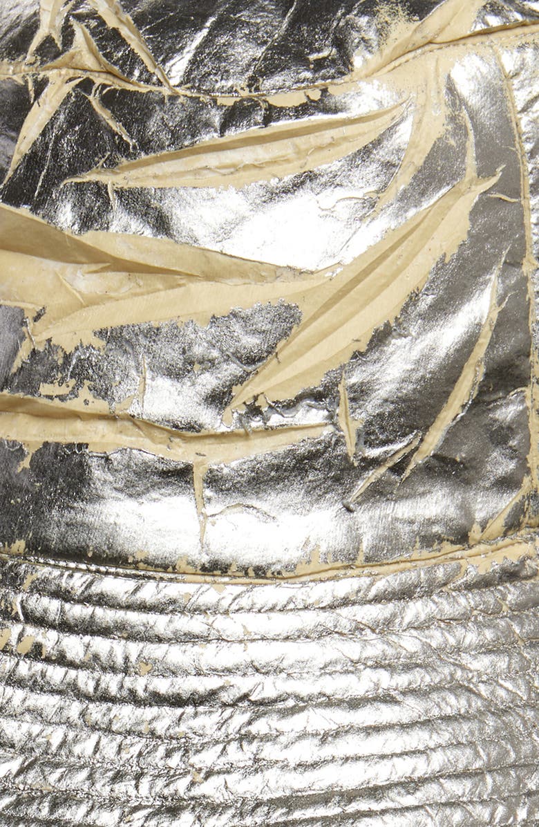 Rick Owens DRKSHDW Gilligan Foiled & Waxed Nylon Bucket Hat, Alternate, color, Palladium