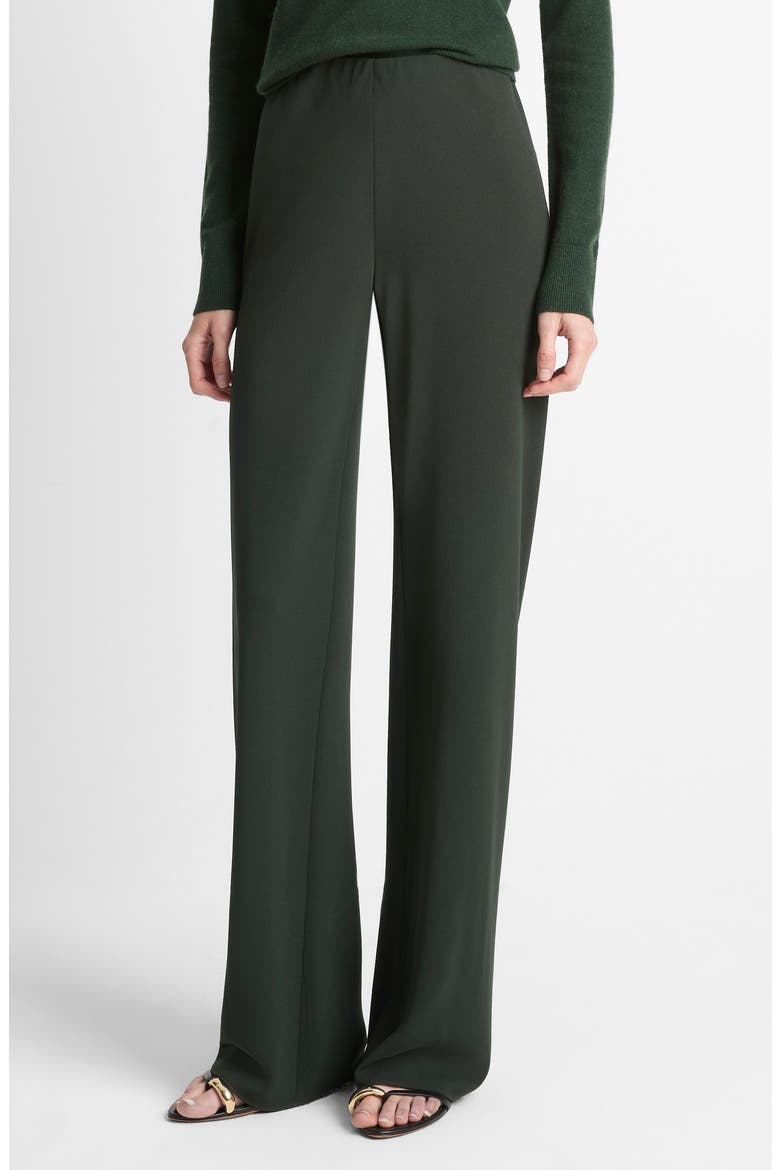 Colette High Waist Crepe Bias Pants, Main, color, VERDE