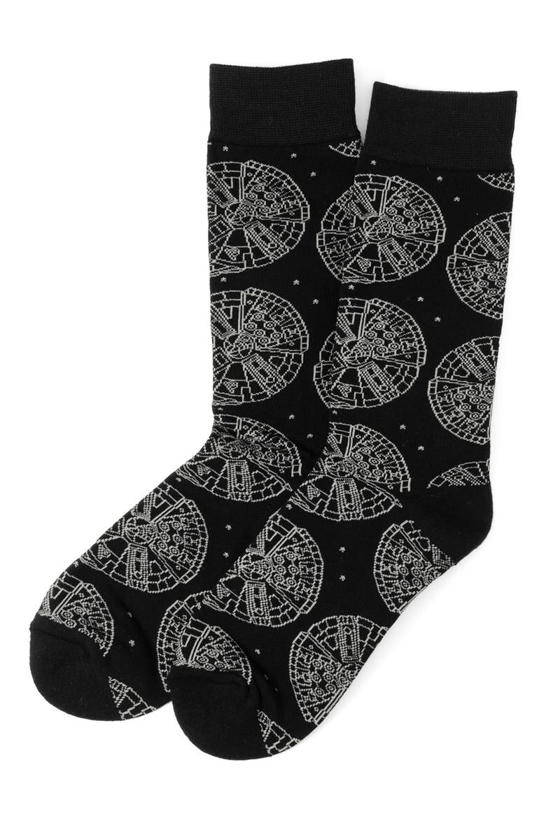 Star Wars Ship Crew Socks & Lapel Pin Set, Alternate, color, BLACK