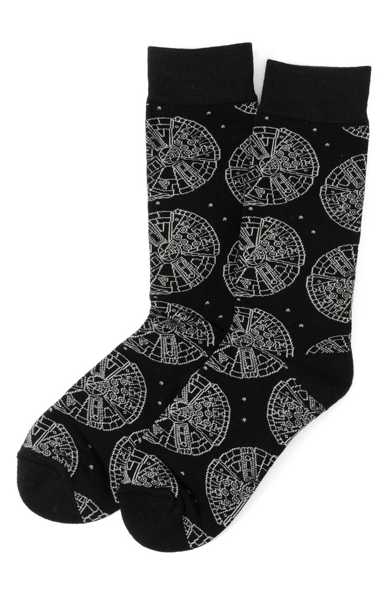 Cufflinks, Inc. Star Wars Ship Crew Socks & Lapel Pin Set, Alternate, color, Black