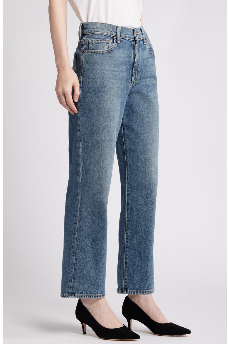 High Waist Straight Leg Jeans, Alternate, color, LIGHT BLUE WASH