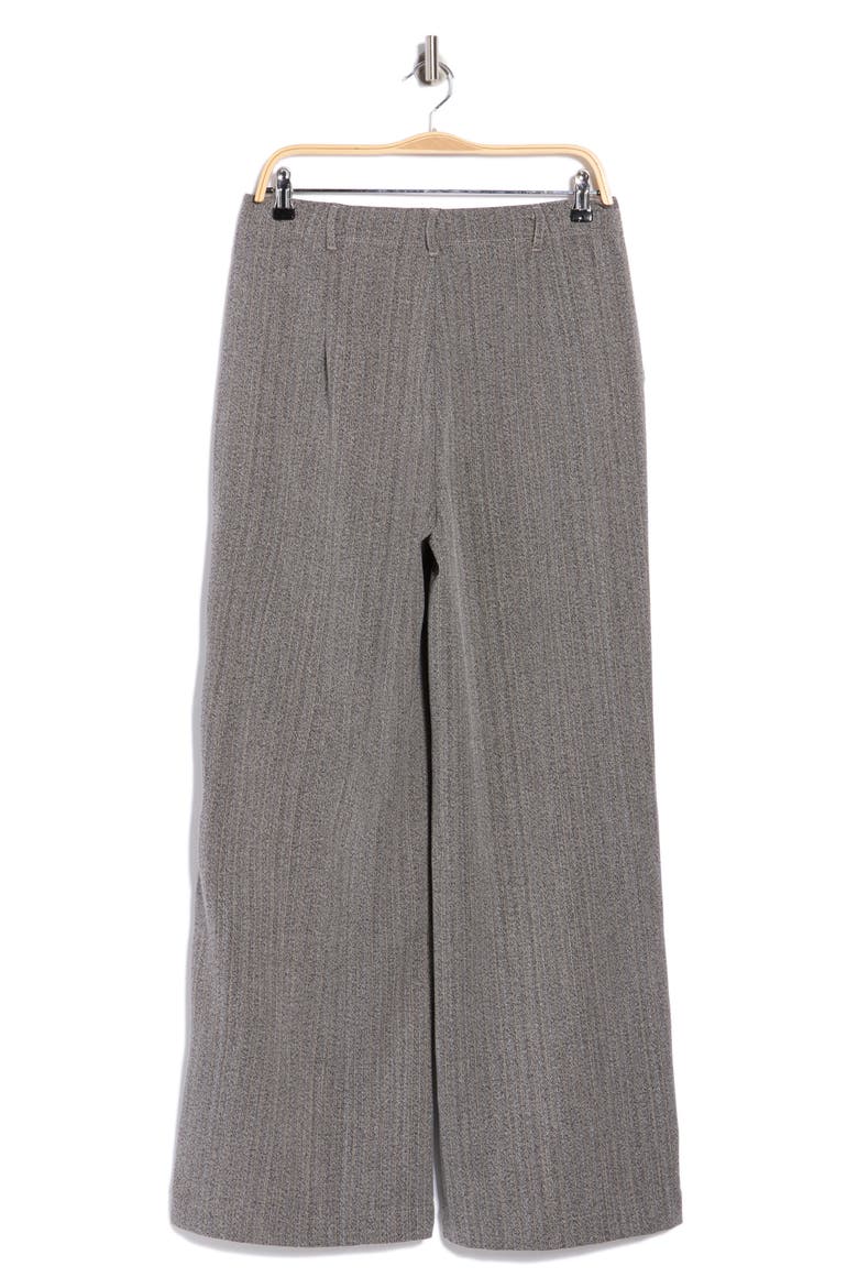 Pinstripe Wide Leg Pleat Front Trousers, Alternate, color, CHARCOAL/ BRONZE PINSTRIPE