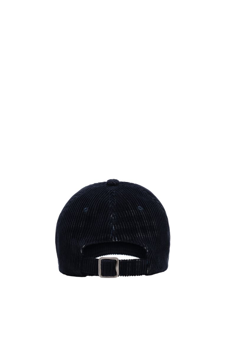 Check Corduroy Baseball Cap, Alternate, color, White/dark cobalt blue