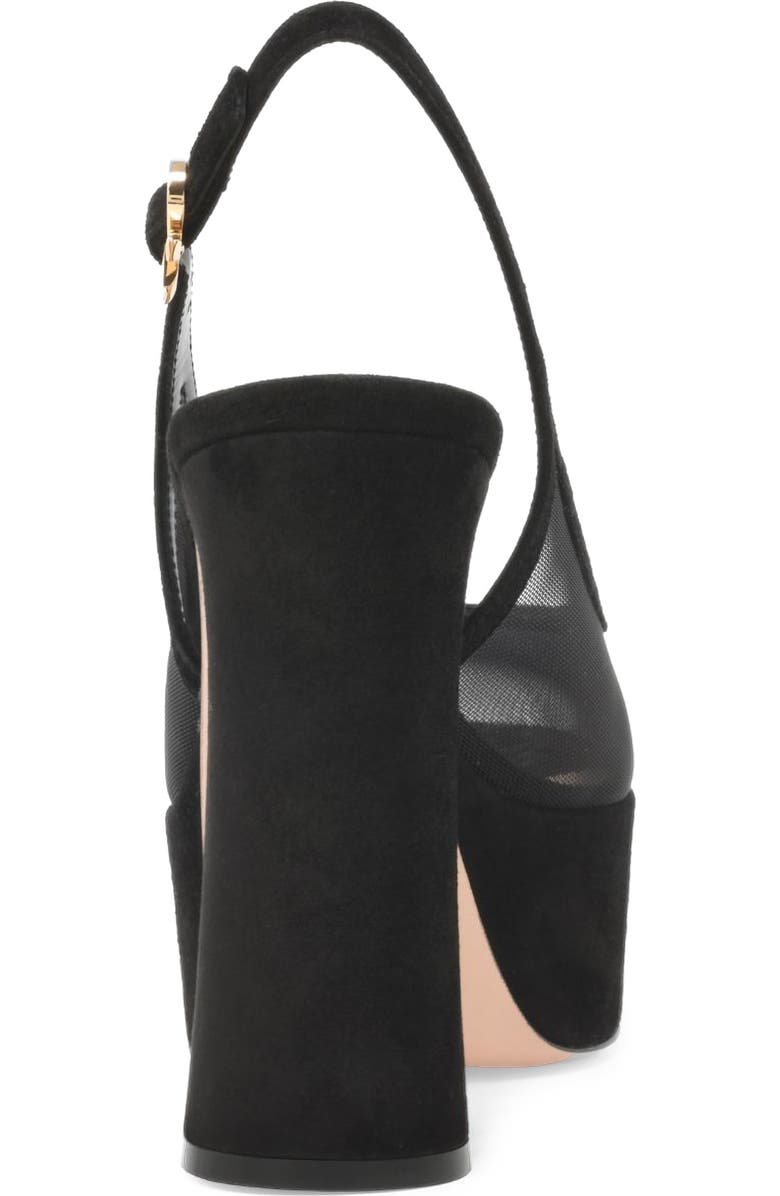 Gianvito Rossi Chopine Slingback, Alternate, color, Black Suede And Plexi