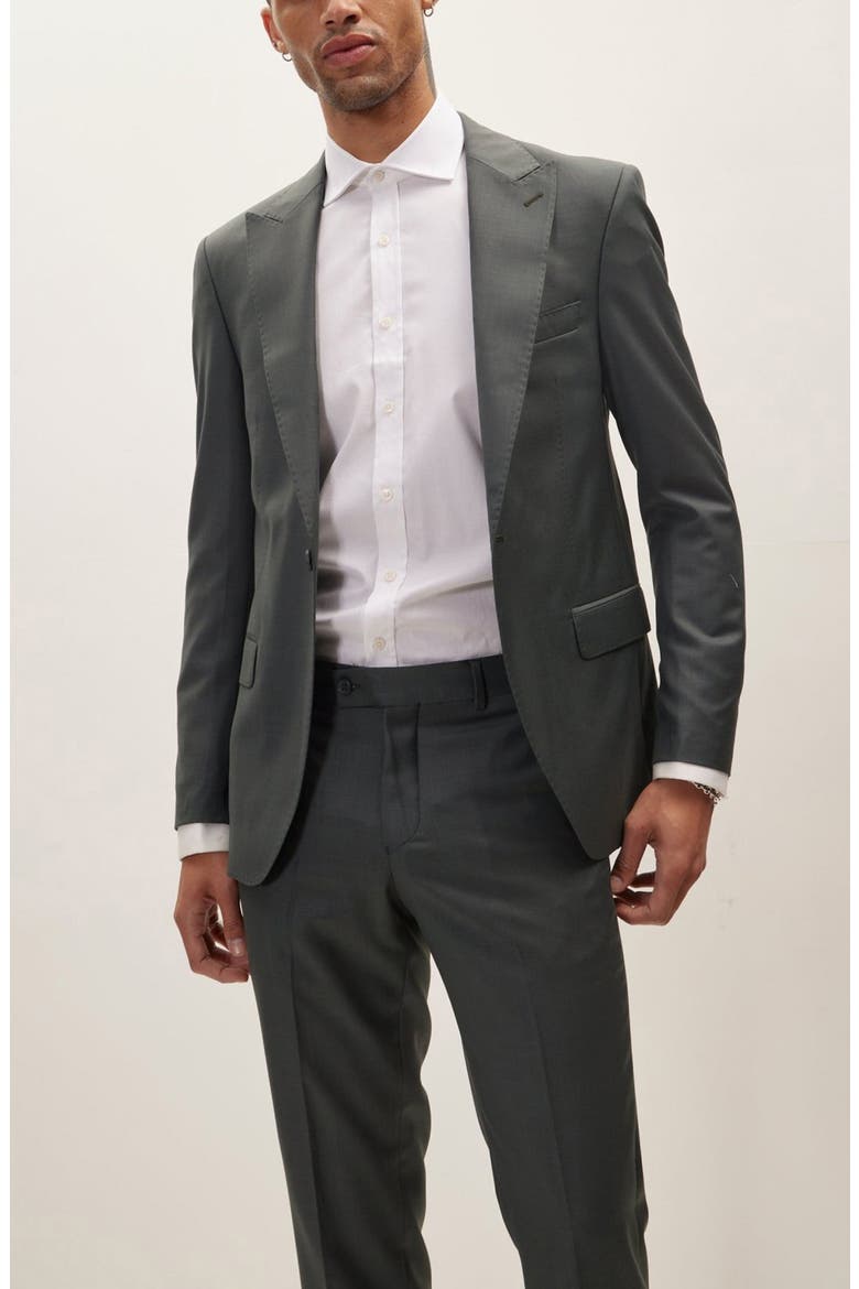 Super 120S Merino Wool Tuxedo, Alternate, color, GREEN