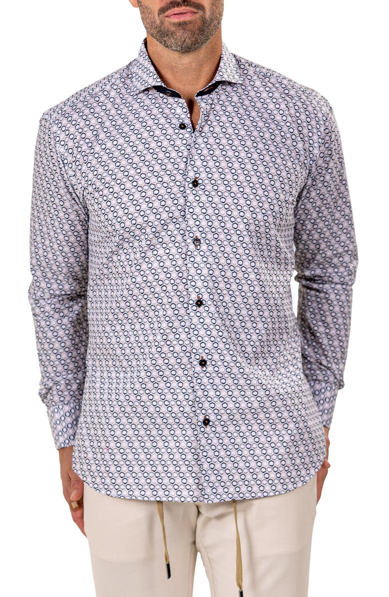 Maceoo Eins Marthy Contemporary Fit Cotton Button-Up Shirt, Alternate, color, 