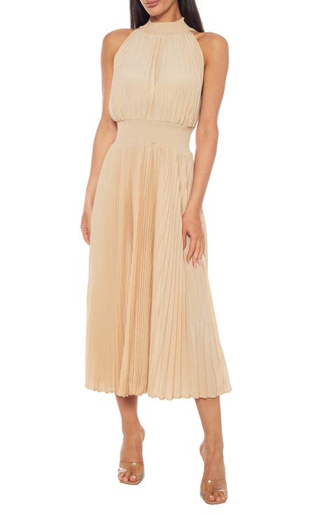 Pleated Midi Dress