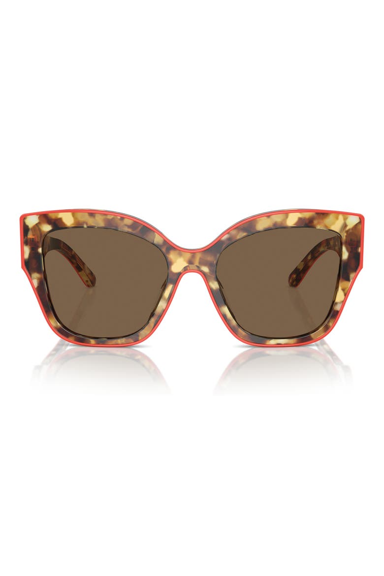 54mm Butterfly Sunglasses, Main, color, DARK BROWN