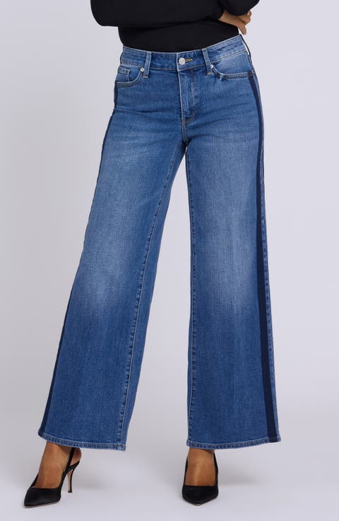 Teresa Tuxedo Stripe Wide Leg Jeans