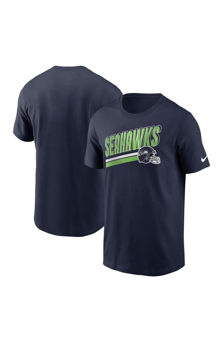 Nike Men's Nike College Navy Seattle Seahawks Essential Blitz Lockup T-Shirt, Main, color, Navy
