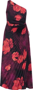 City Chic Aliza One-Shoulder Floral Print Dress