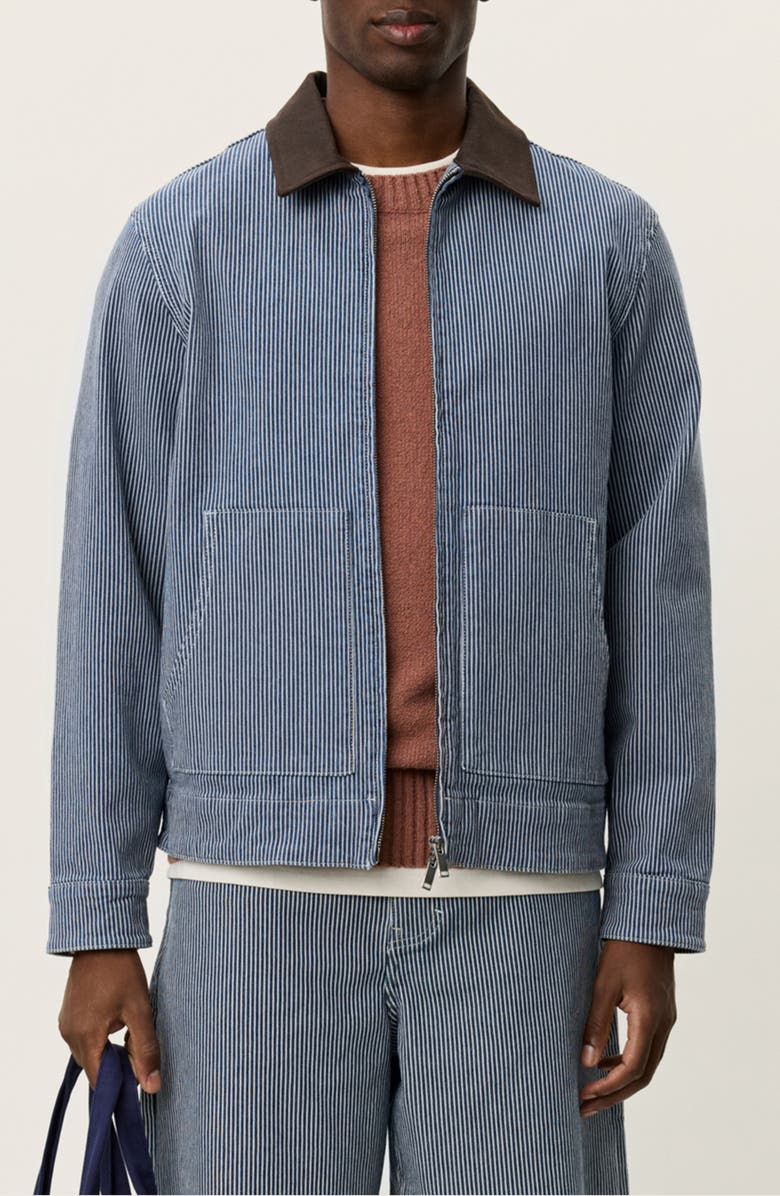 Les Deux Robert Stripe Jacket, Main, color, Dark Navy