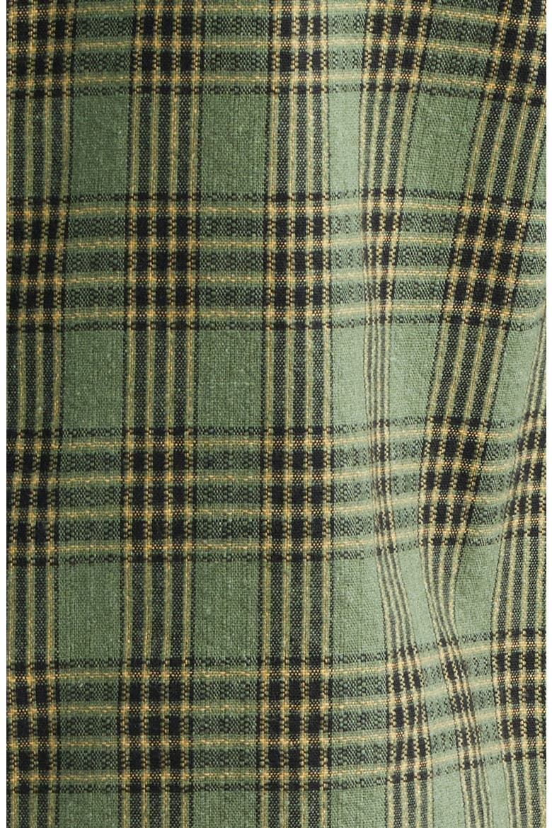 Office Woven Check Short Sleeve Cotton Button-Up Shirt, Alternate, color, GREEN