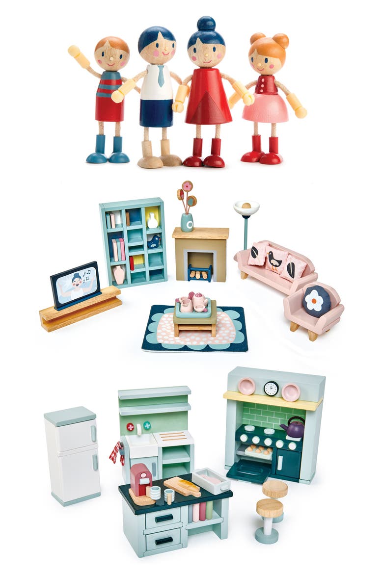 Dollhouse Family & Furniture Set, Main, color, MULTI