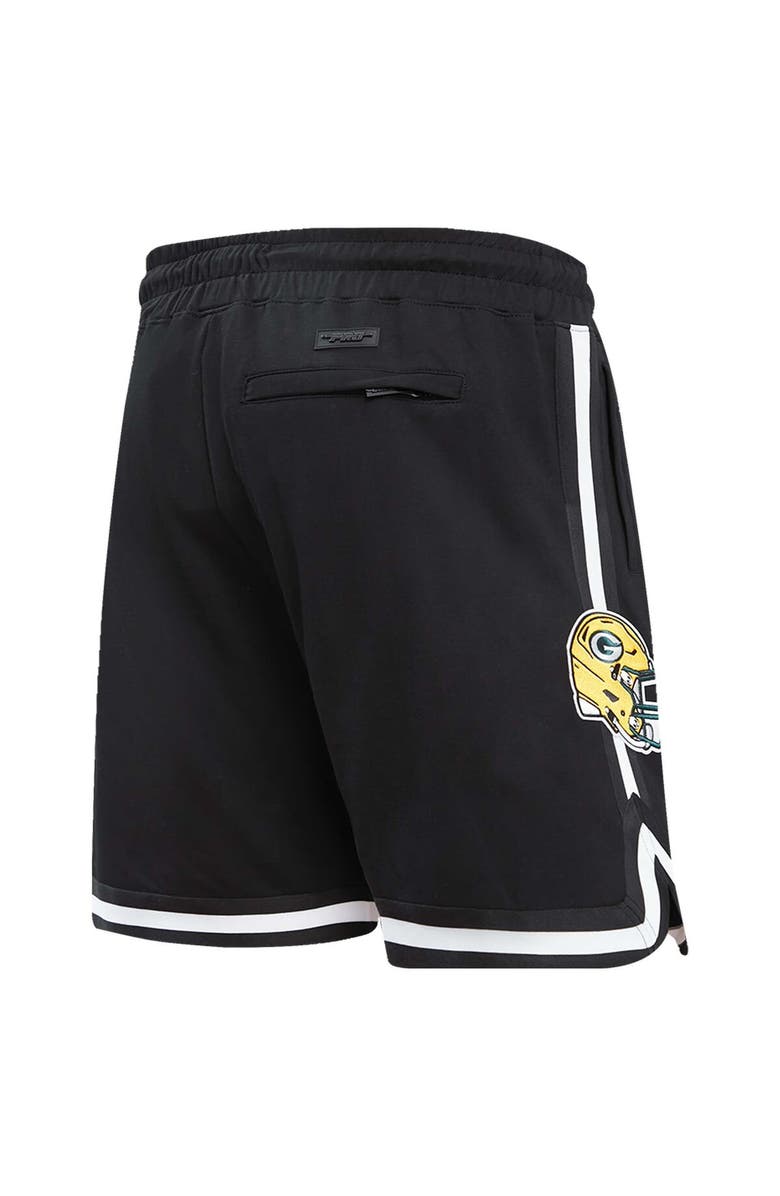 PRO STANDARD Men's Pro Standard Black Green Bay Packers Classic Chenille Shorts, Alternate, color,