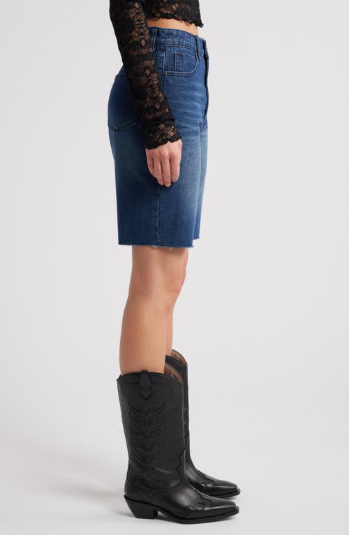 Ptcl Petra High Waist Cuff Out Denim Shorts In Rinse Wash