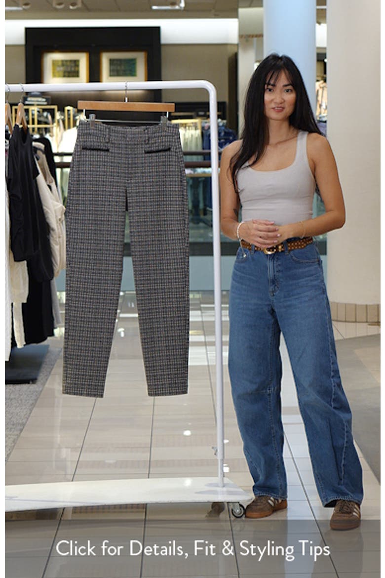 Faux Leather Trim Tweed Pants video