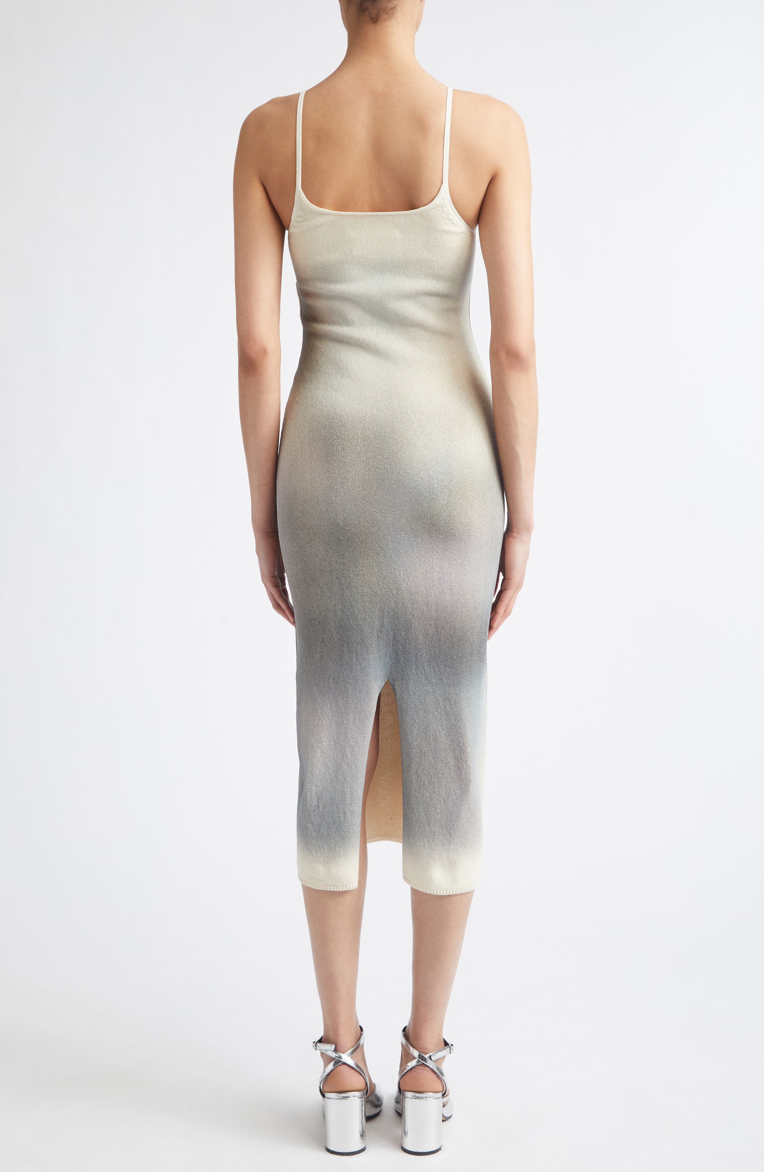 Print Cotton Rib Sweater Dress - image 2