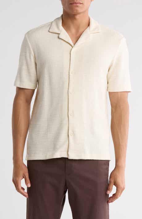 DENIM AND FLOWER Textured Snap Button Polo | Nordstromrack DENIM AND FLOWER Textured Snap Button Polo | Nordstromrack