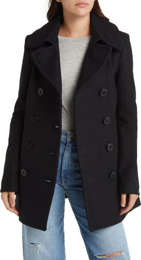 Schott NYC Wool Blend Peacoat | Nordstrom Schott NYC Wool Blend Peacoat | Nordstrom
