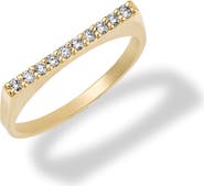 LANA 14K Gold Pavé Diamond Geometric Ring