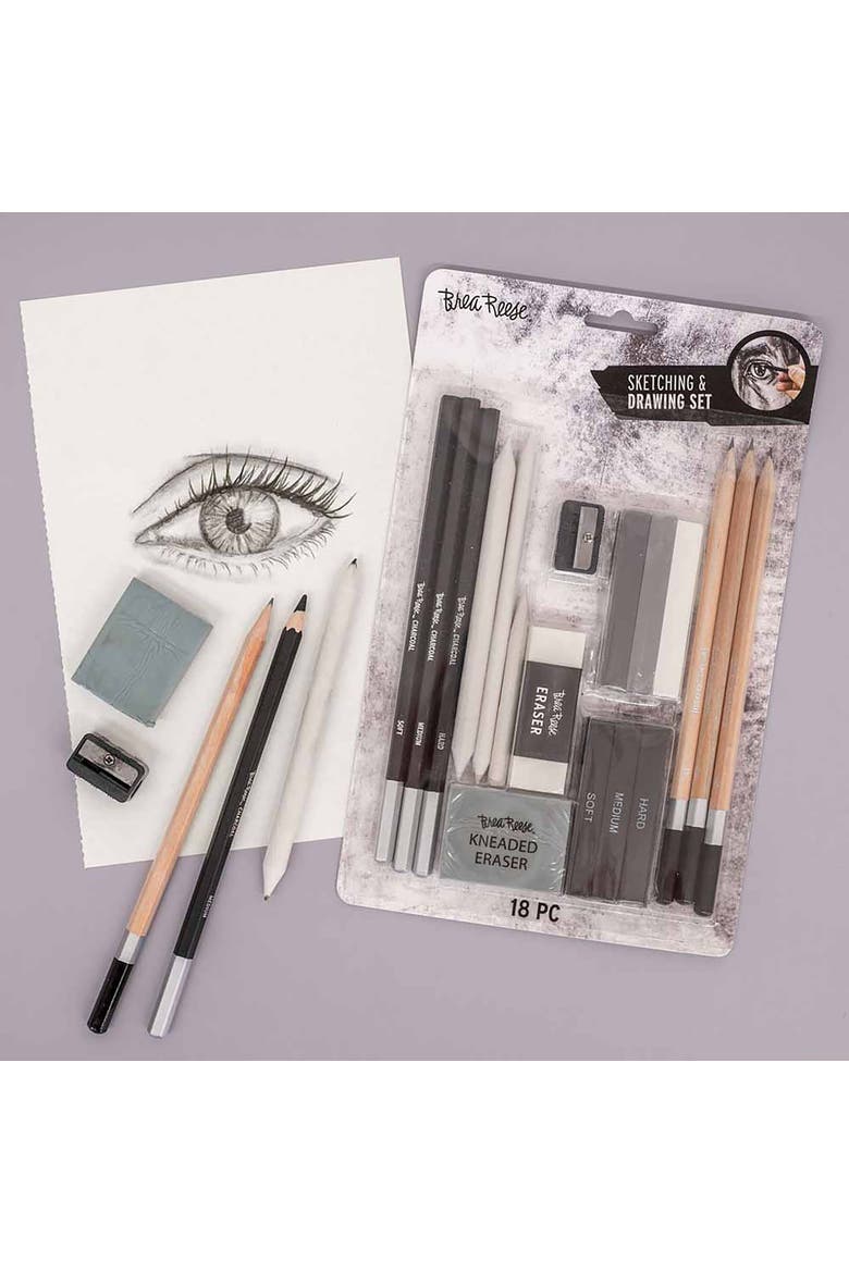 Beginners Sketch & Draw Set 18Pc, Alternate, color, Multicolored