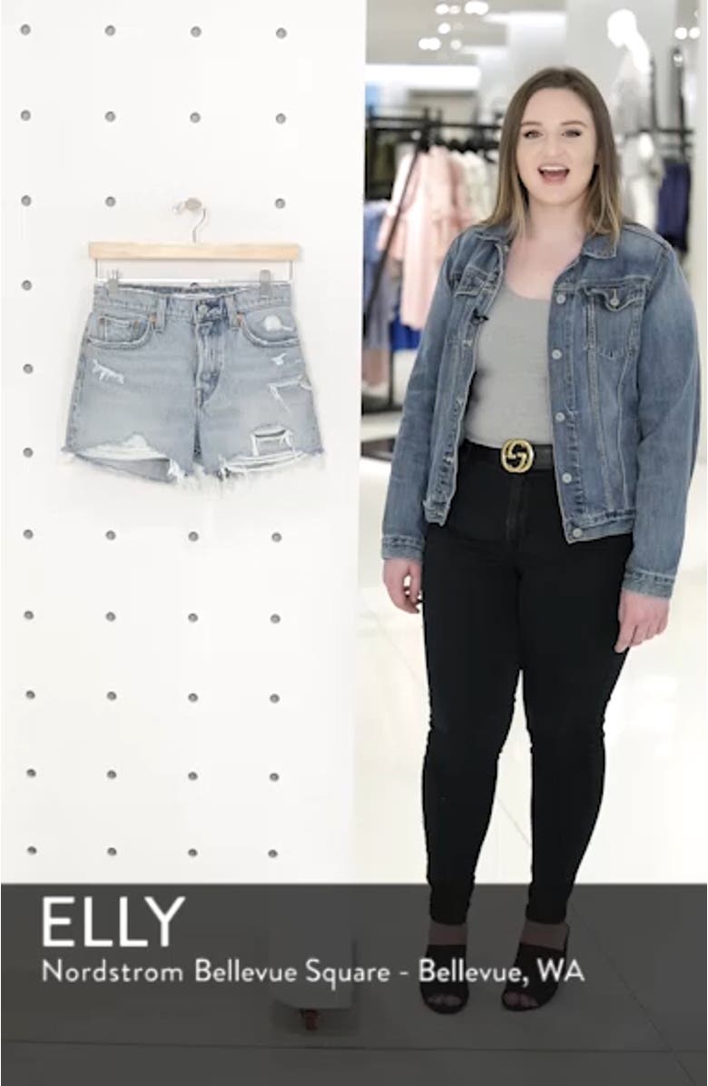 Wedgie Update High Waist Cutoff Denim Shorts, sales video thumbnail