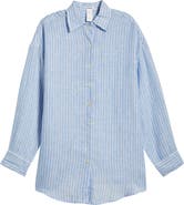 Vitamin A® Playa Oversize Linen Cover-Up Shirt