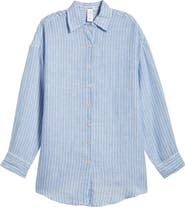 Vitamin A® Playa Oversize Linen Cover-Up Shirt