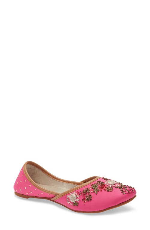 Fuchsia Matilda Embroidered Jutti Flat