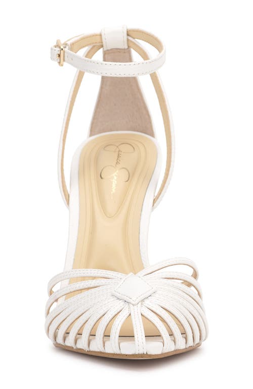 Jessica Simpson Paveri Ankle Strap Pointed Toe Pump In White