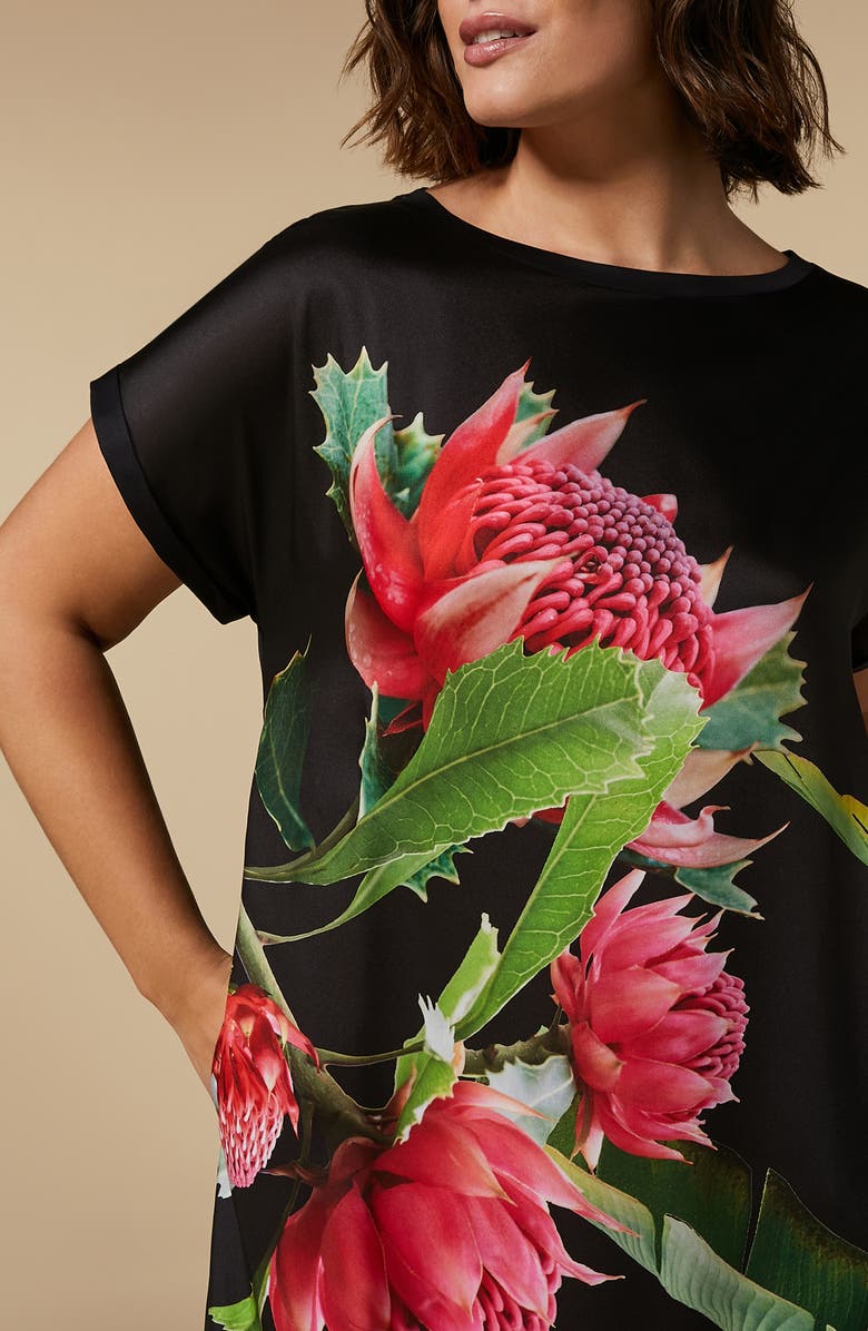 Marina Rinaldi Cadine Floral Print Jersey Dress, Alternate, color,