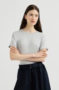 Brunello Cucinelli Sparkling cashmere and silk lightweight knit T-shirt