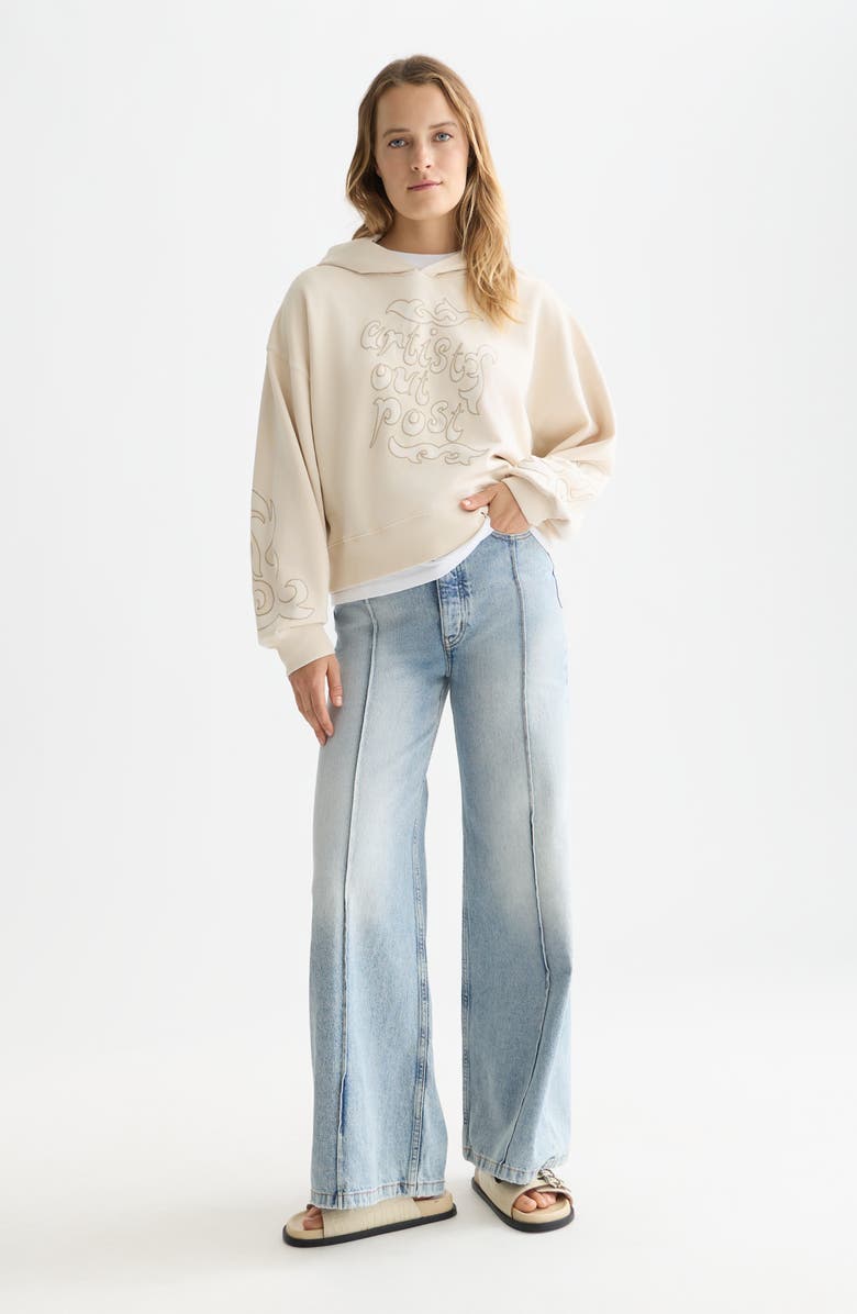 Scotch & Soda Washed Artwork Cotton Hoodie, Alternate, color, Eggnog