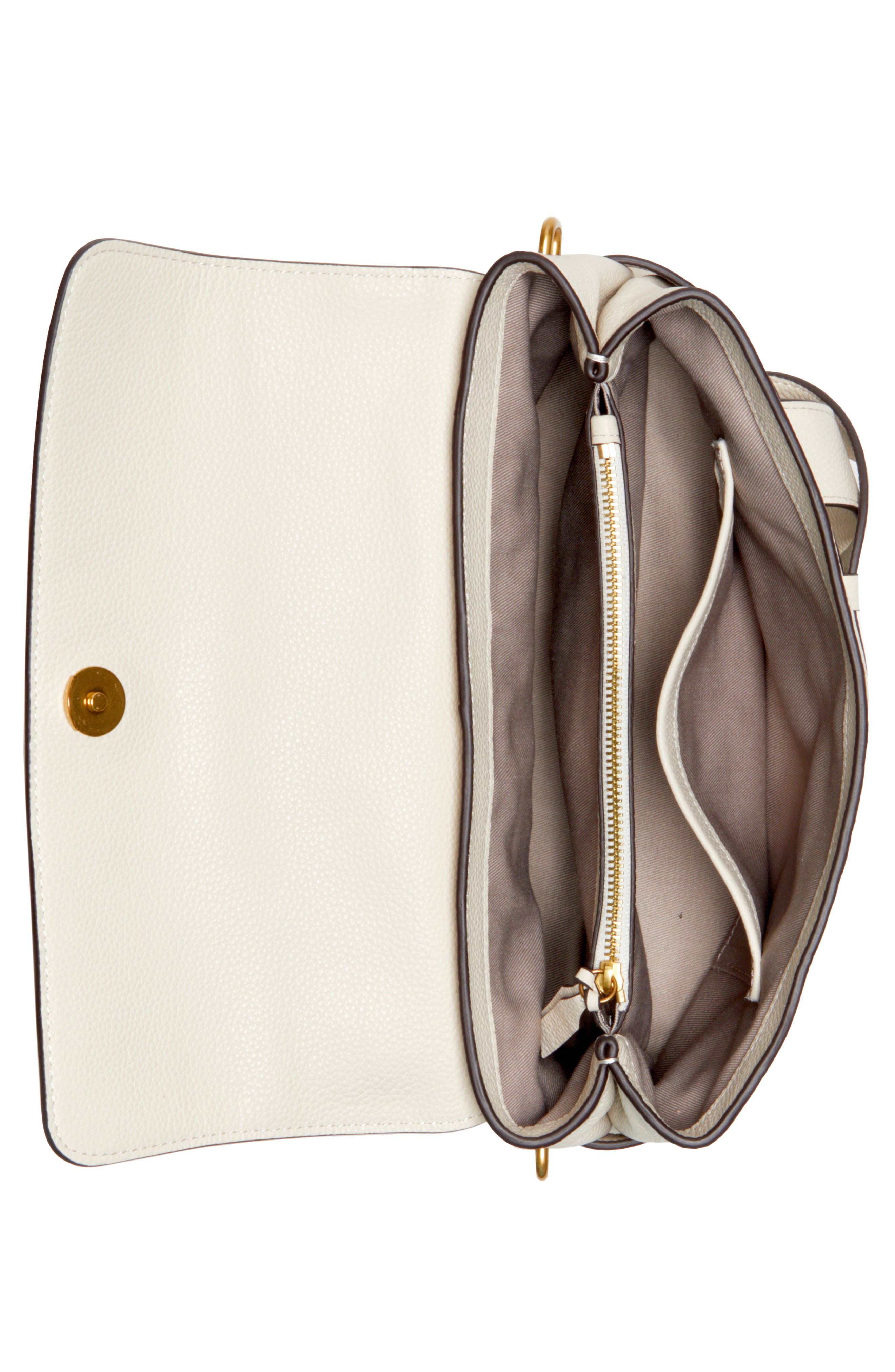 rag & bone Lexington Flap Leather Crossbody Bag, Alternate, color, Br