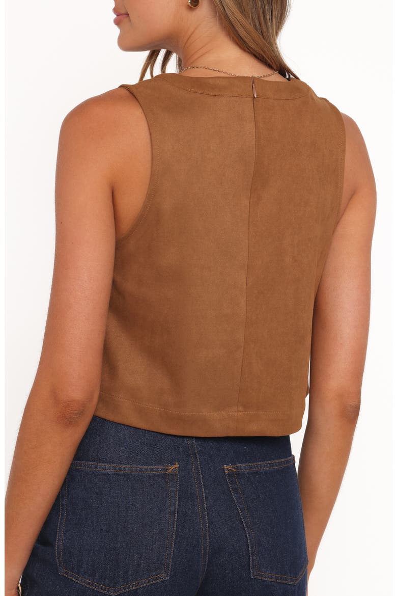 Charles Sleeveless Faux Suede Top, Alternate, color, CAMEL